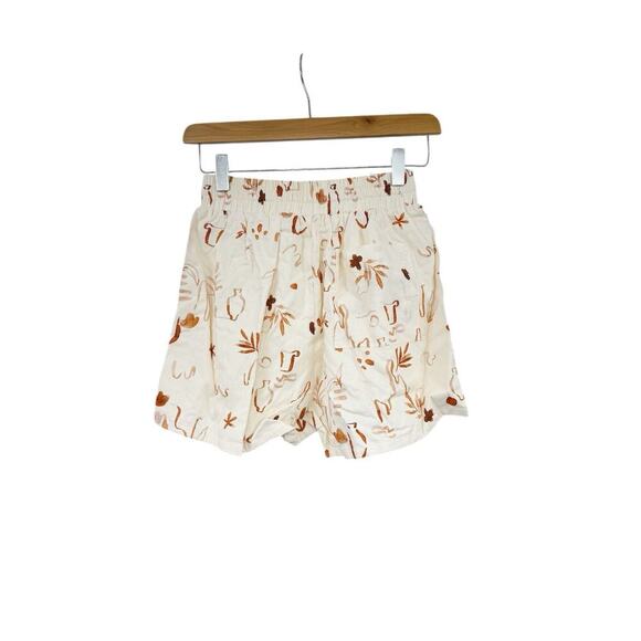 Peppermayo Womens Printed Linen Cotton Blend Drawstring Beach Shorts Womens 0 - Picture 2 of 8